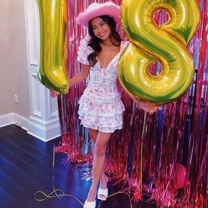 ruffle pink floral Eat Sunday Brunch Dress💖